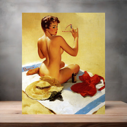 Gil Elvgren Pin-up nude metal poster. Multiple sizes available. Shell game, sexy beetch