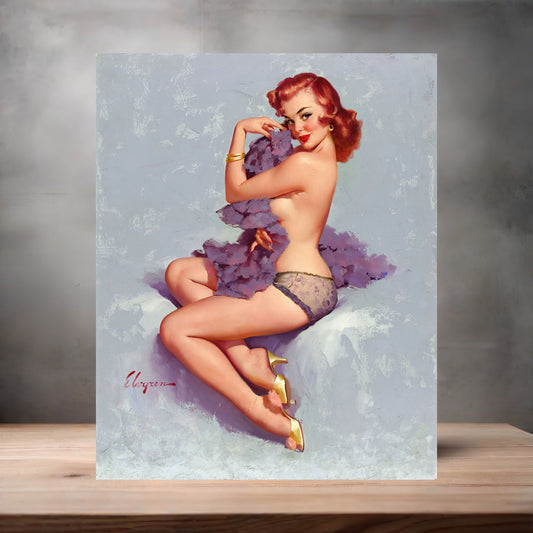 Gil Elvgren Pin-up nude metal poster. Multiple sizes available. Roxanne