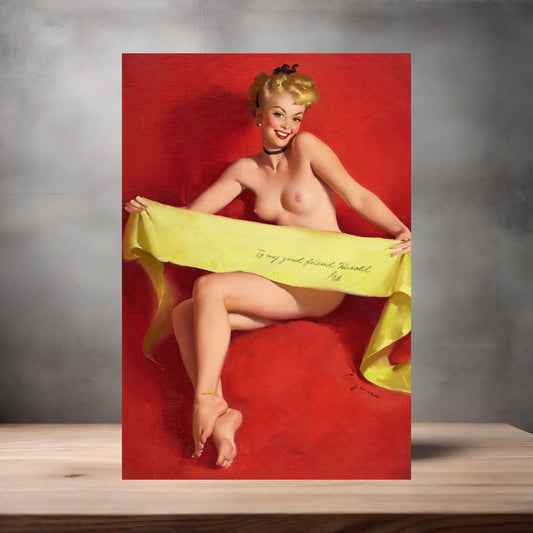 Gil Elvgren Pin-up nude metal poster. Multiple sizes available. Fascinating Figure