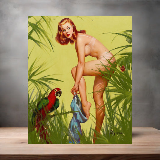 Gil Elvgren Pin-up nude metal poster. Multiple sizes available. Bare essentials