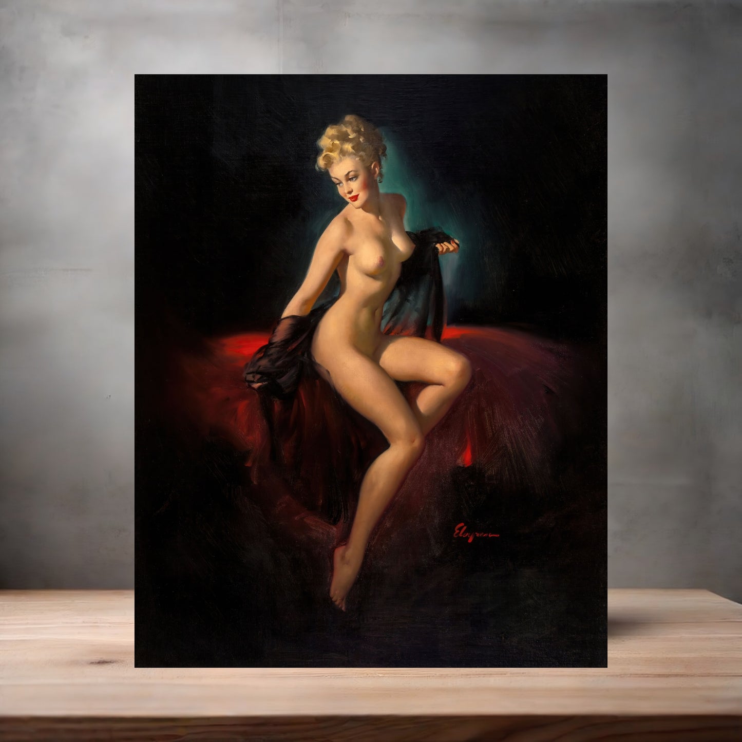 Gil Elvgren Pin-up nude metal poster. Multiple sizes available. Vision of Beauty