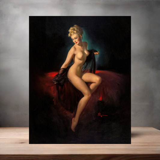 Gil Elvgren Pin-up nude metal poster. Multiple sizes available. Vision of Beauty