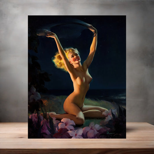 Gil Elvgren Pin-up nude metal poster. Multiple sizes available. Gay Nymph
