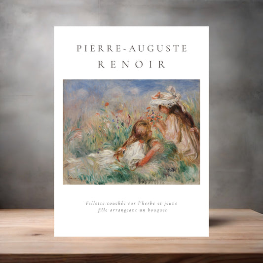 Museum art Painting metal poster. Multiple sizes available. Renoir, Girls in grass
