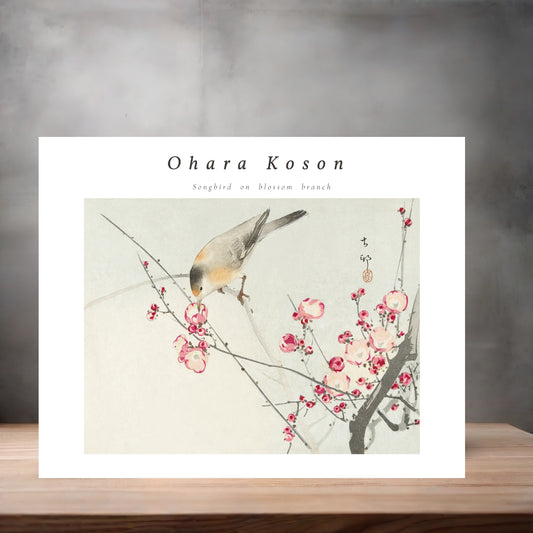 Museum art Painting metal poster. Multiple sizes available. Ohara Koson Songbird