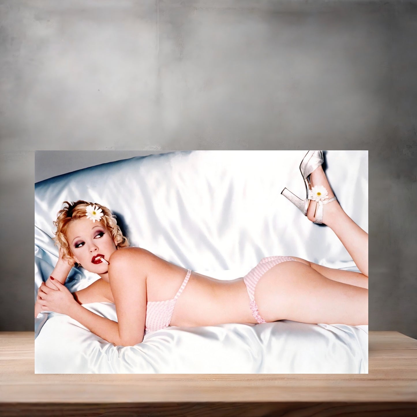 Drew Barrymore sexy metal posters. Multiple sizes and prints available. Nude