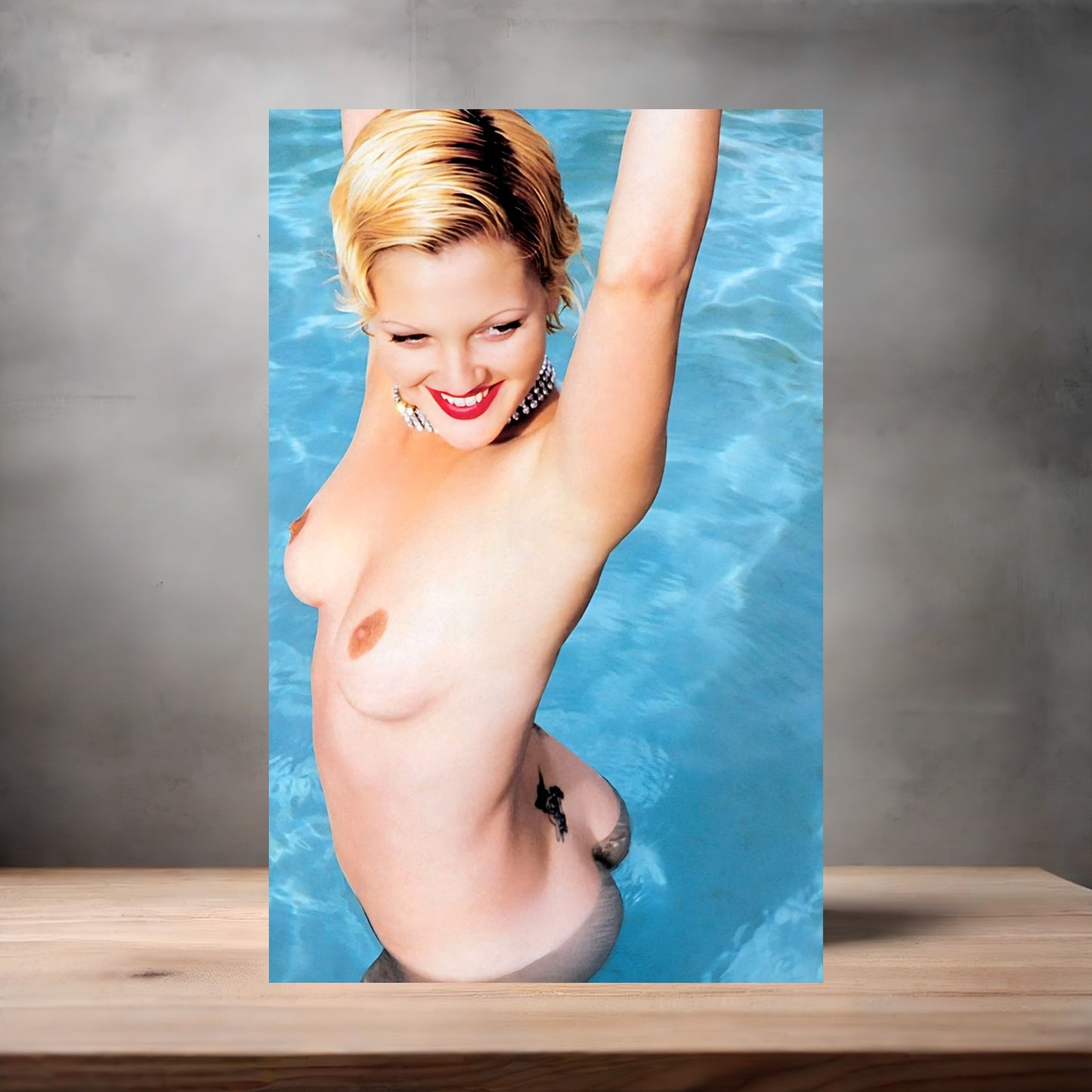 Drew Barrymore sexy metal posters. Multiple sizes and prints available. Nude