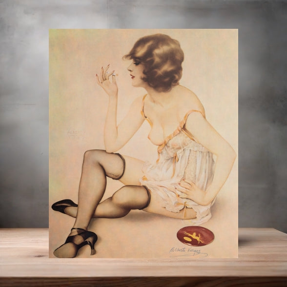 Alberto Vargas sexy pinup metal posters. Multiple sizes and photos. Playboy