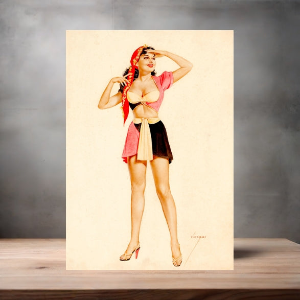 Alberto Vargas sexy pinup metal posters. Multiple sizes and photos. Playboy