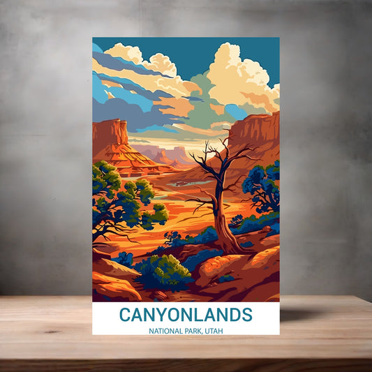 Vintage National Park metal poster. Multiple sizes available. Canyonlands, Utah