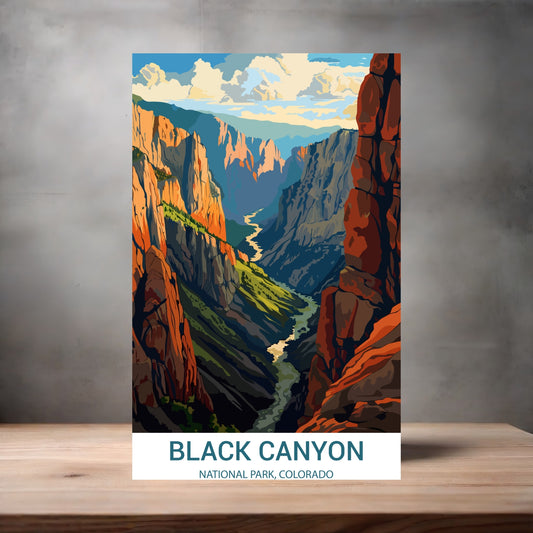Vintage National Park metal poster. Multiple sizes available. Black Canyon, Colorado