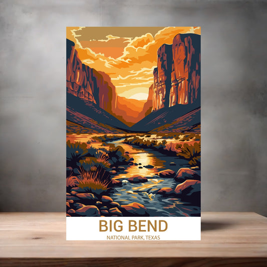 Vintage National Park metal poster. Multiple sizes available. Big Bend, Texas
