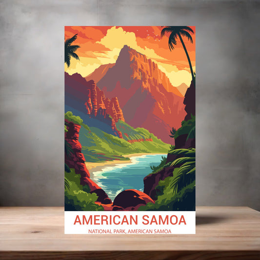 Vintage National Park metal poster. Multiple sizes available. American Samoa