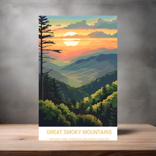 Vintage National Park metal poster. Multiple sizes available. Great Smoky Mountains