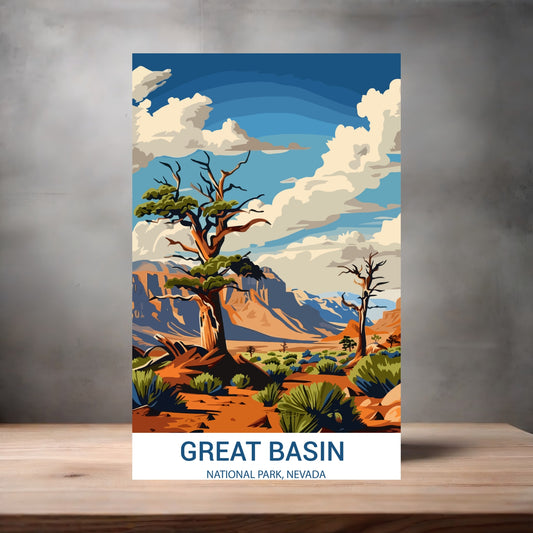 Vintage National Park metal poster. Multiple sizes available. Great Basin, Nevada