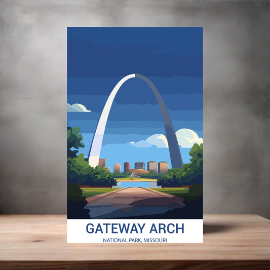 Vintage National Park metal poster. Multiple sizes available. Gateway Arch, Missouri