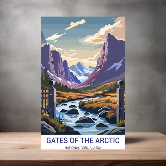 Vintage National Park metal poster. Multiple sizes available. Gates of the Arctic, Alaska