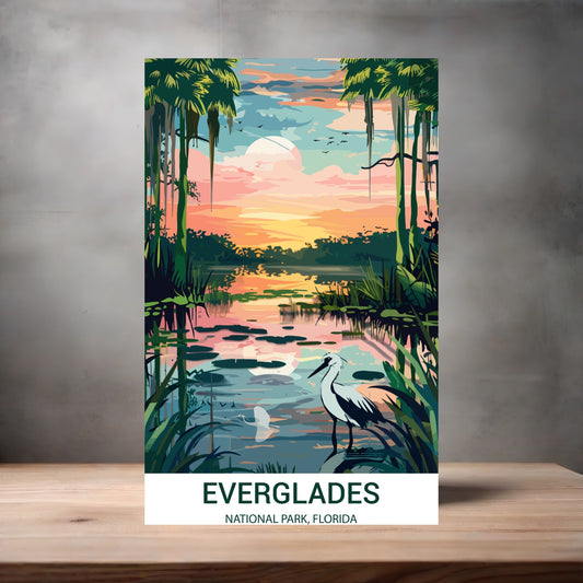 Vintage National Park metal poster. Multiple sizes available. Everglades, Florida