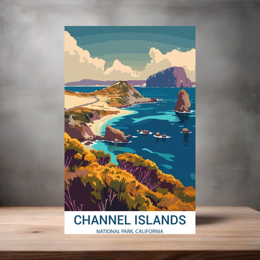 Vintage National Park metal poster. Multiple sizes available. Channel Islands, California