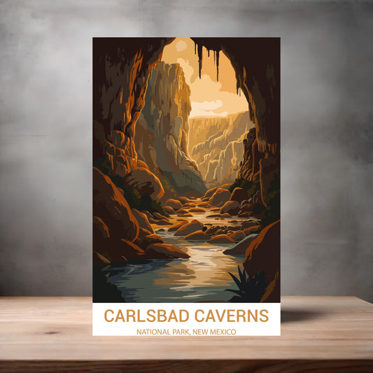 Vintage National Park metal poster. Multiple sizes available. Carlsbad Caverns, New Mexico