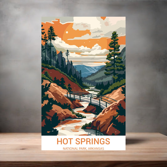 Vintage National Park metal poster. Multiple sizes available. Hot Springs, Arkansas
