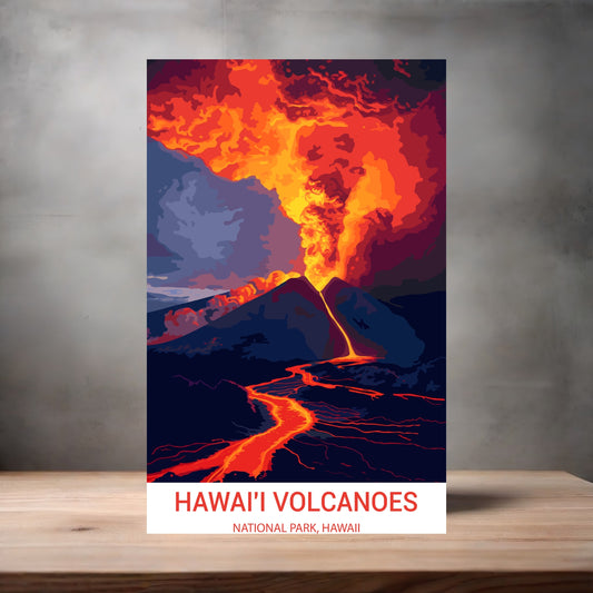 Vintage National Park metal poster. Multiple sizes available. Hawaii Volcanoes