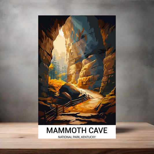 Vintage National Park metal poster. Multiple sizes available. Mammoth Cave, Kentucky