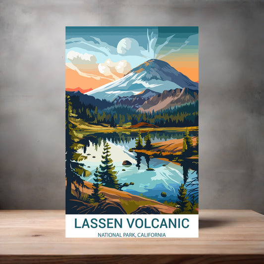 Vintage National Park metal poster. Multiple sizes available. Lassen Volcanic, California