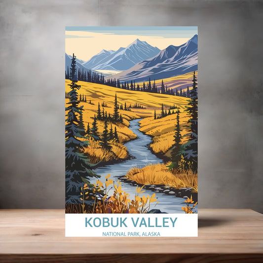 Vintage National Park metal poster. Multiple sizes available. Kobuk Valley, Alaska