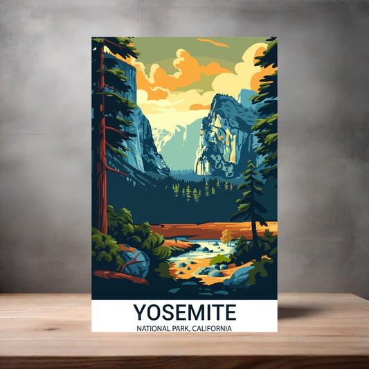 Vintage National Park metal poster. Multiple sizes available. Yosemite, California