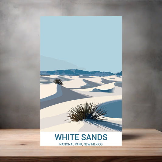Vintage National Park metal poster. Multiple sizes available. White Sands, New Mexico
