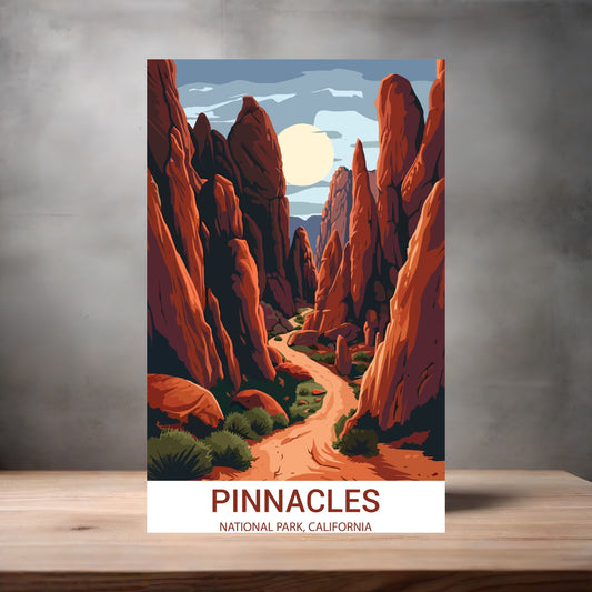 Vintage National Park metal poster. Multiple sizes available. Pinnacles, California