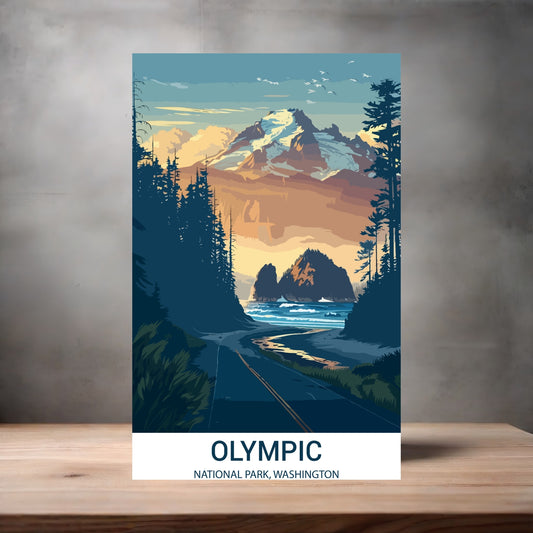 Vintage National Park metal poster. Multiple sizes available. Olympic, Wahington