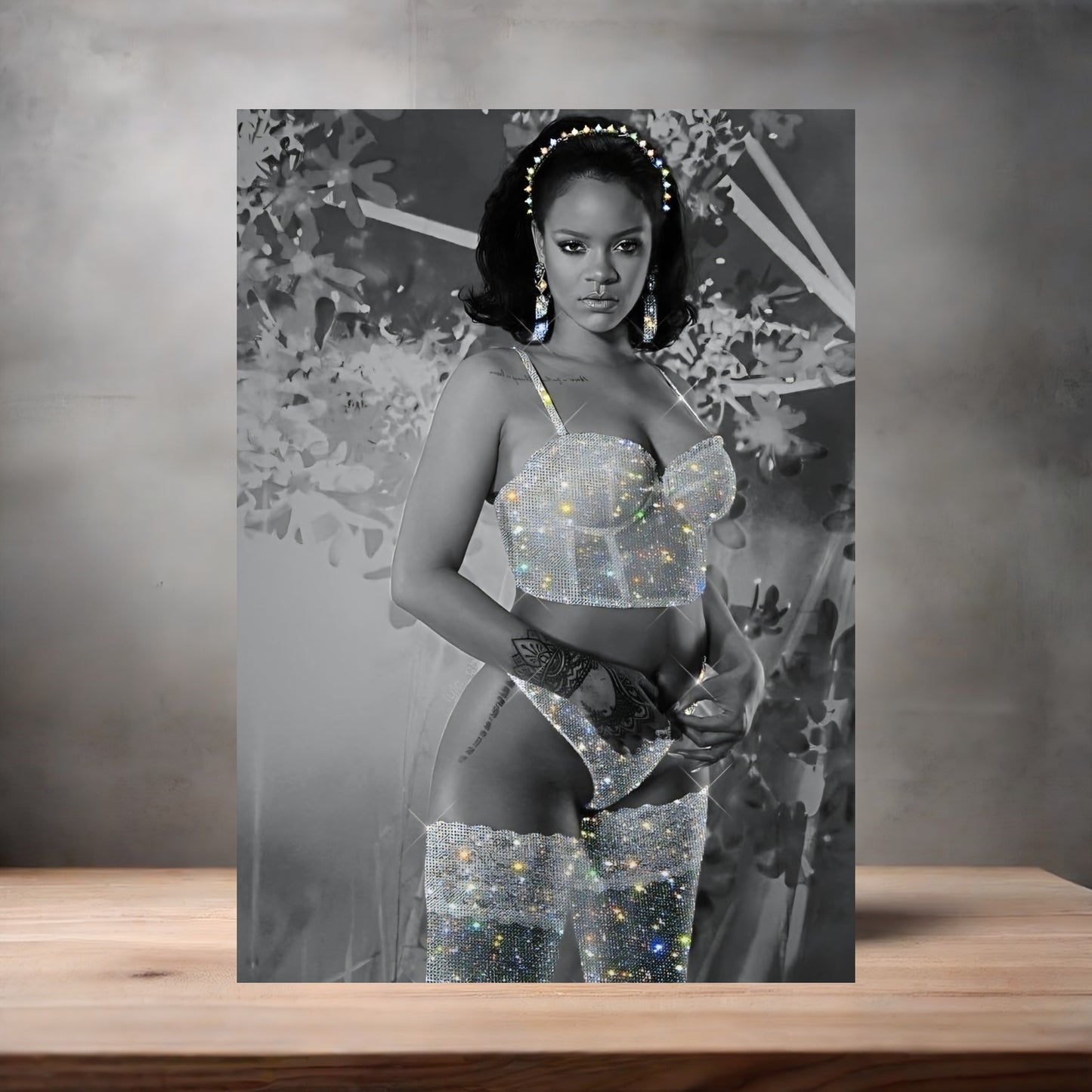 Rihanna sexy lingerie metal posters. Multiple sizes and photos