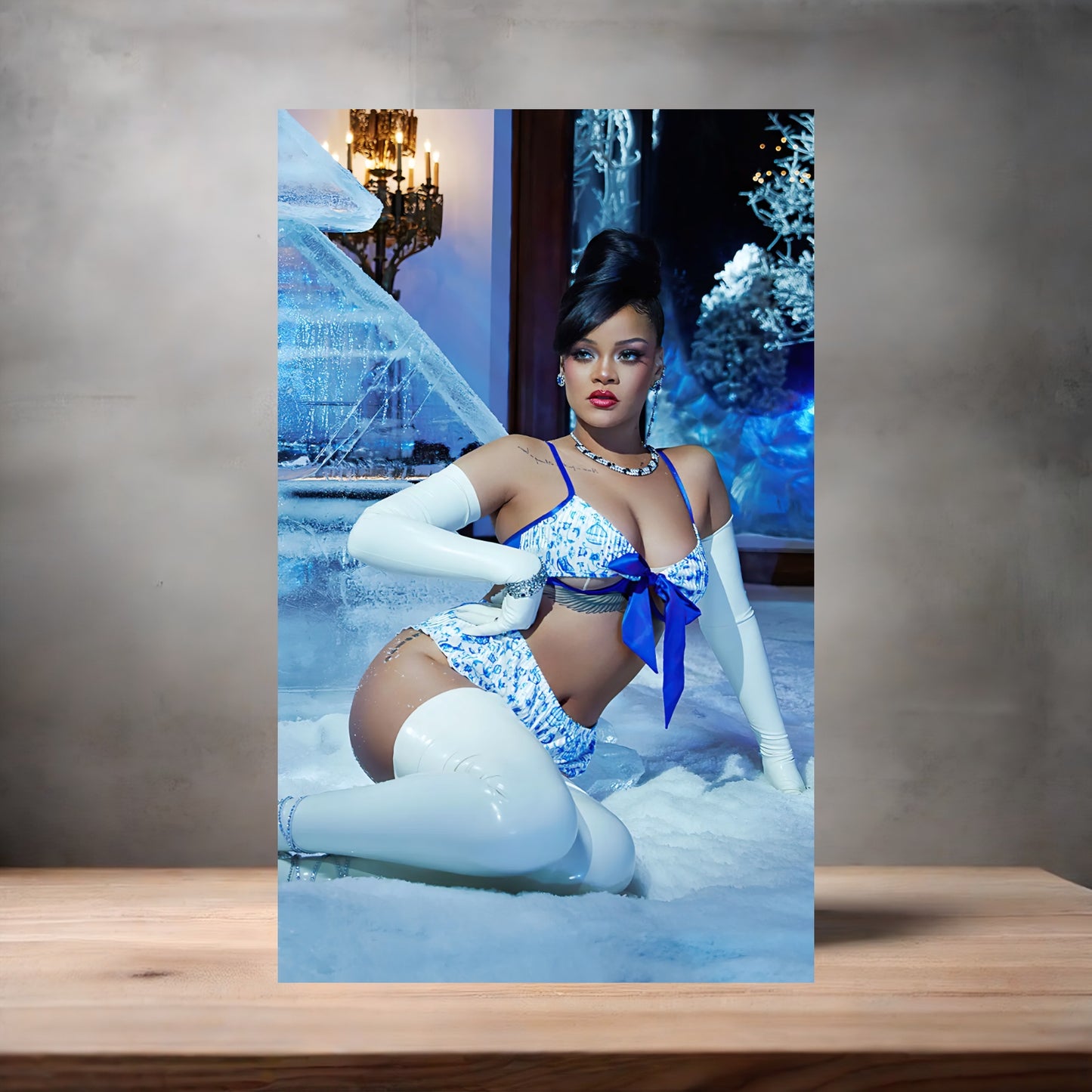 Rihanna sexy lingerie metal posters. Multiple sizes and photos