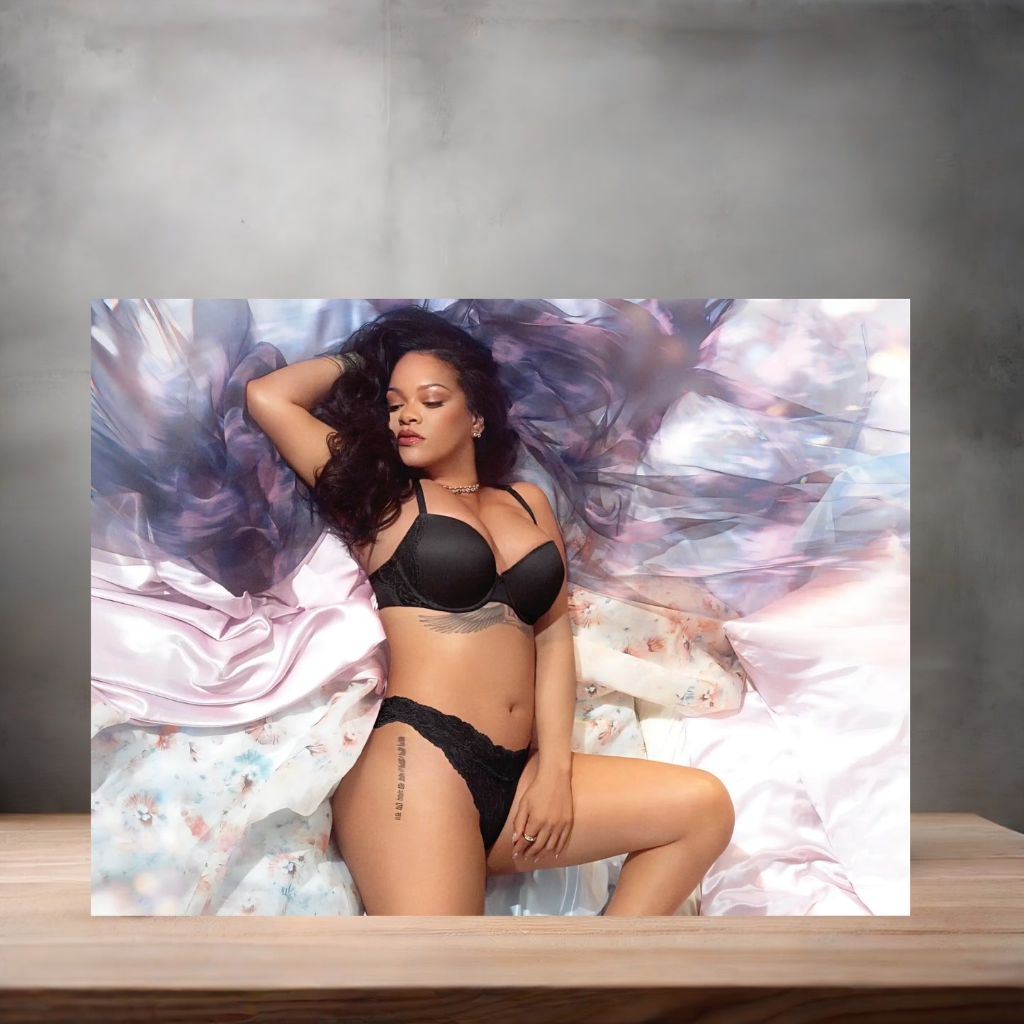Rihanna sexy lingerie metal posters. Multiple sizes and photos