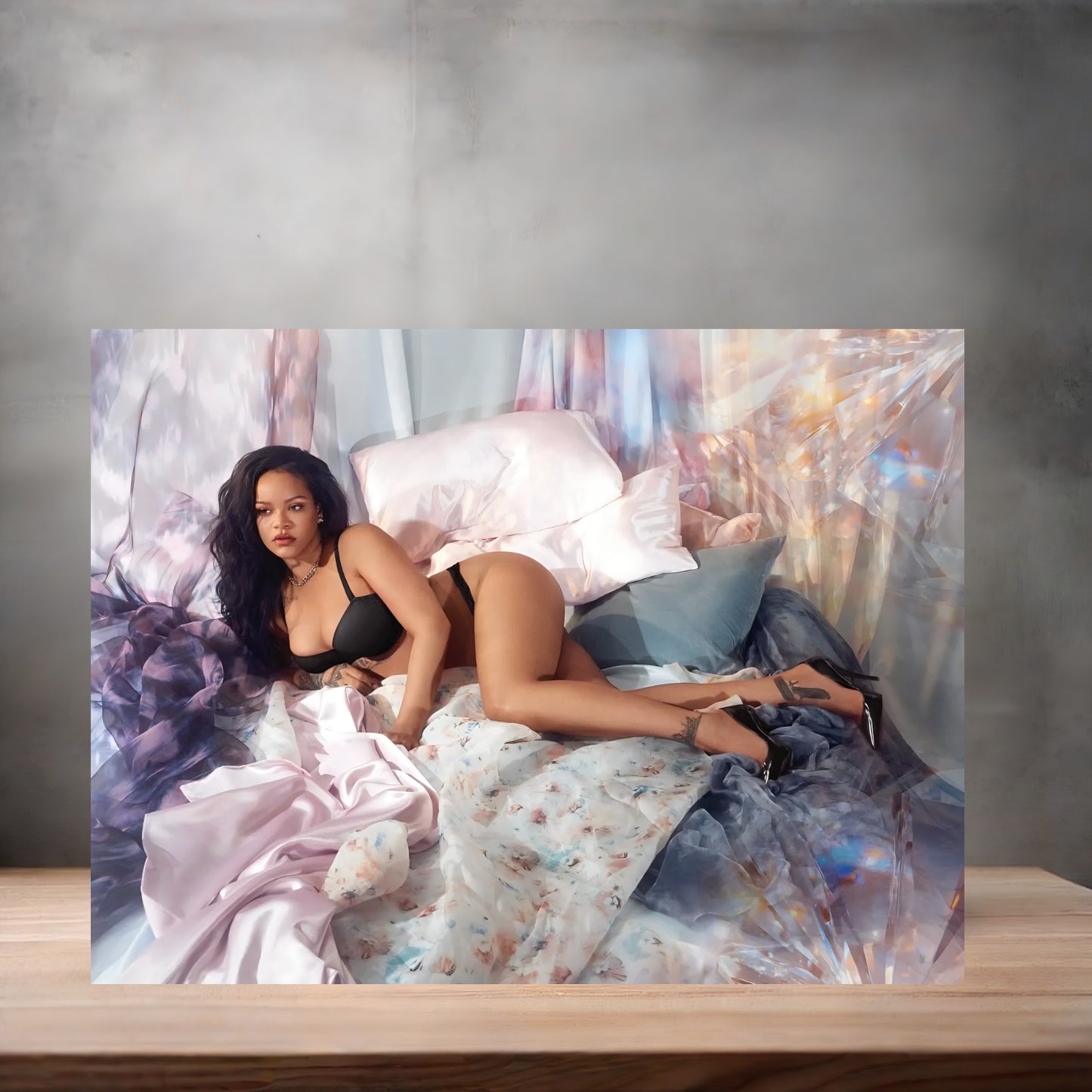 Rihanna sexy lingerie metal posters. Multiple sizes and photos