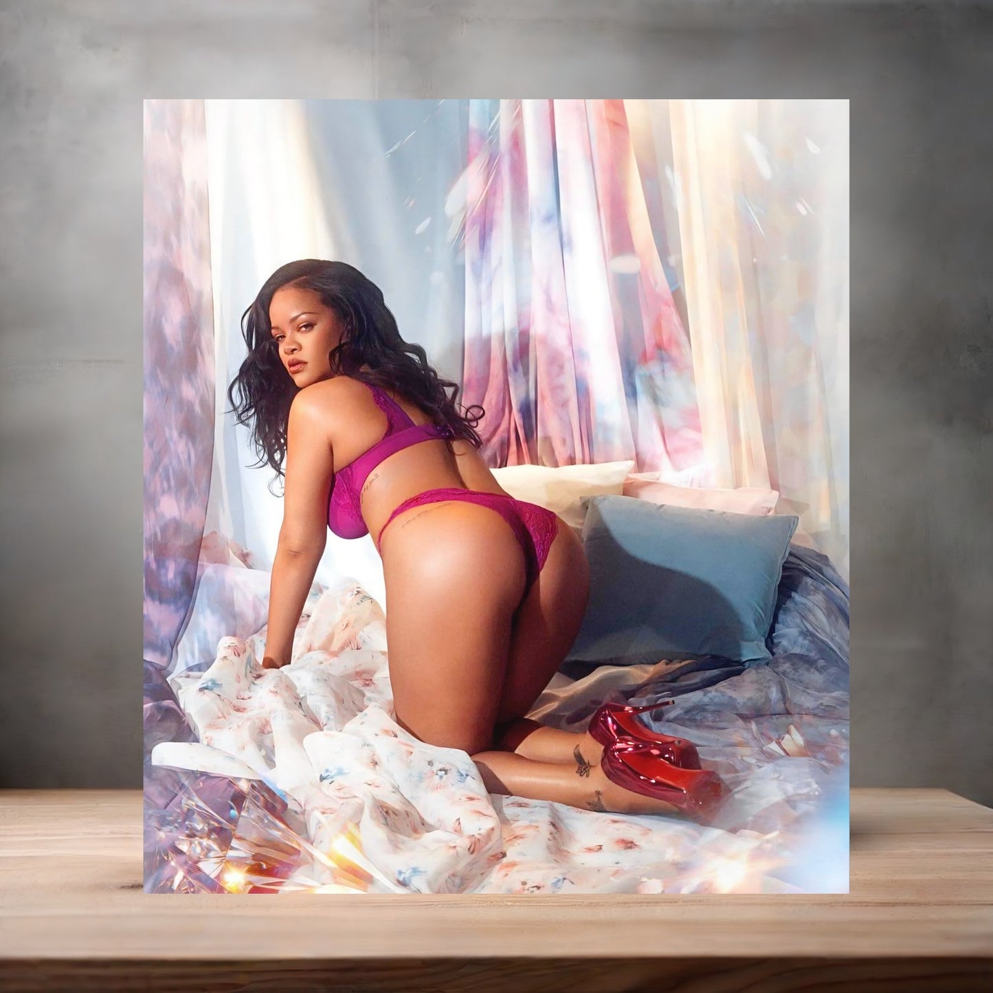 Rihanna sexy lingerie metal posters. Multiple sizes and photos