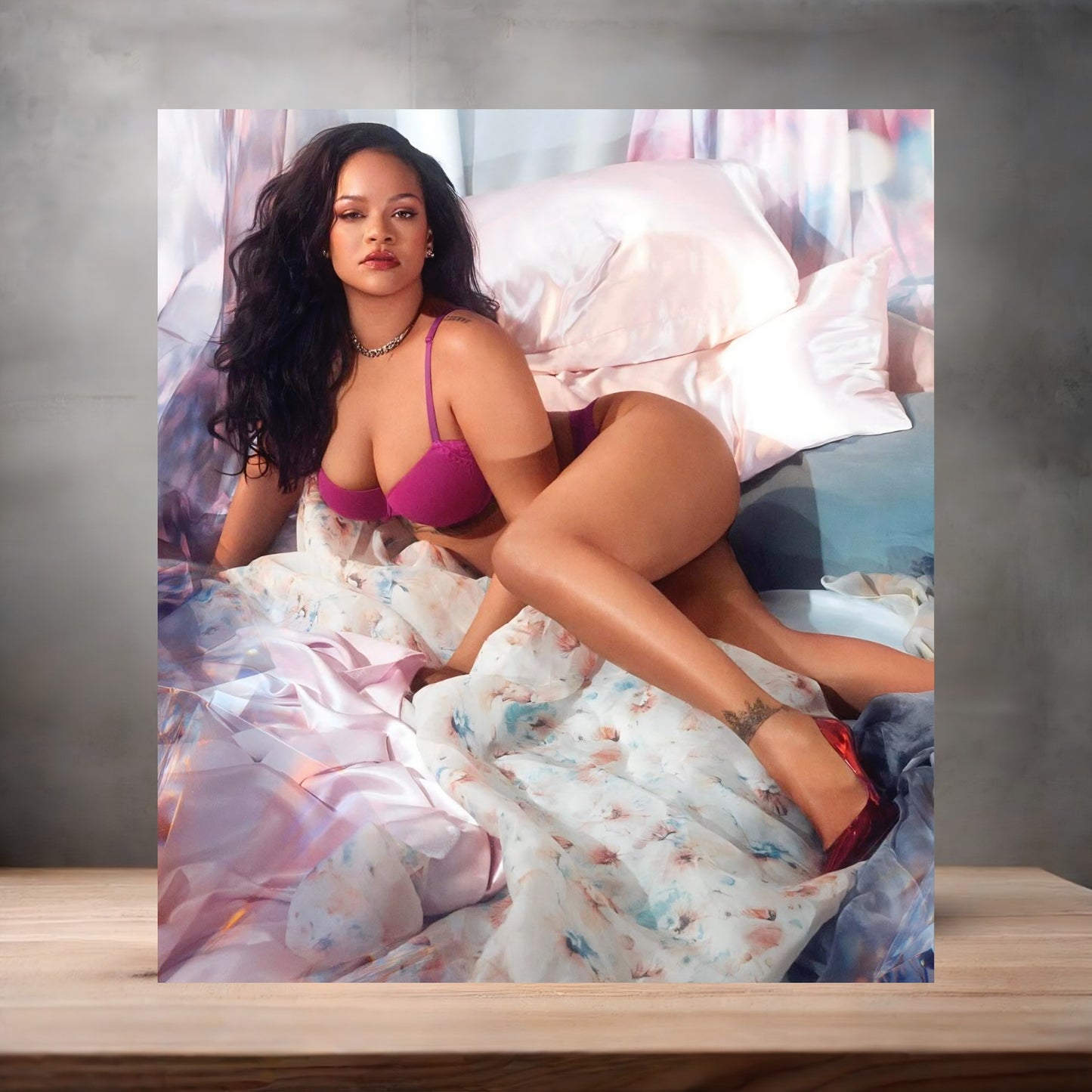 Rihanna sexy lingerie metal posters. Multiple sizes and photos