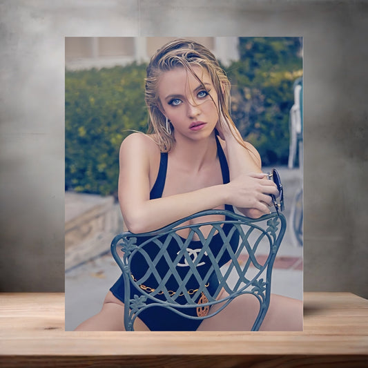 Sexy Sydney Sweeney metal poster. Multiple sizes available. Hot A2