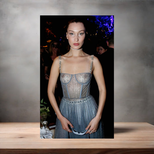Bella Hadid poster with multiple size and finish options.