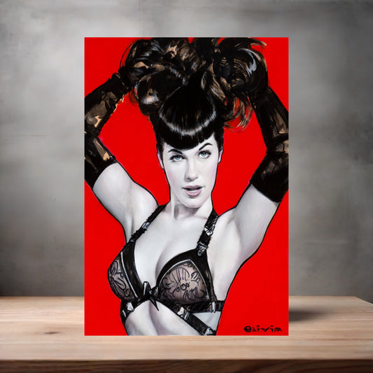 Olivia De Berardinis NSFW poster with multiple size and finish options. Bettie Page Irving Claws