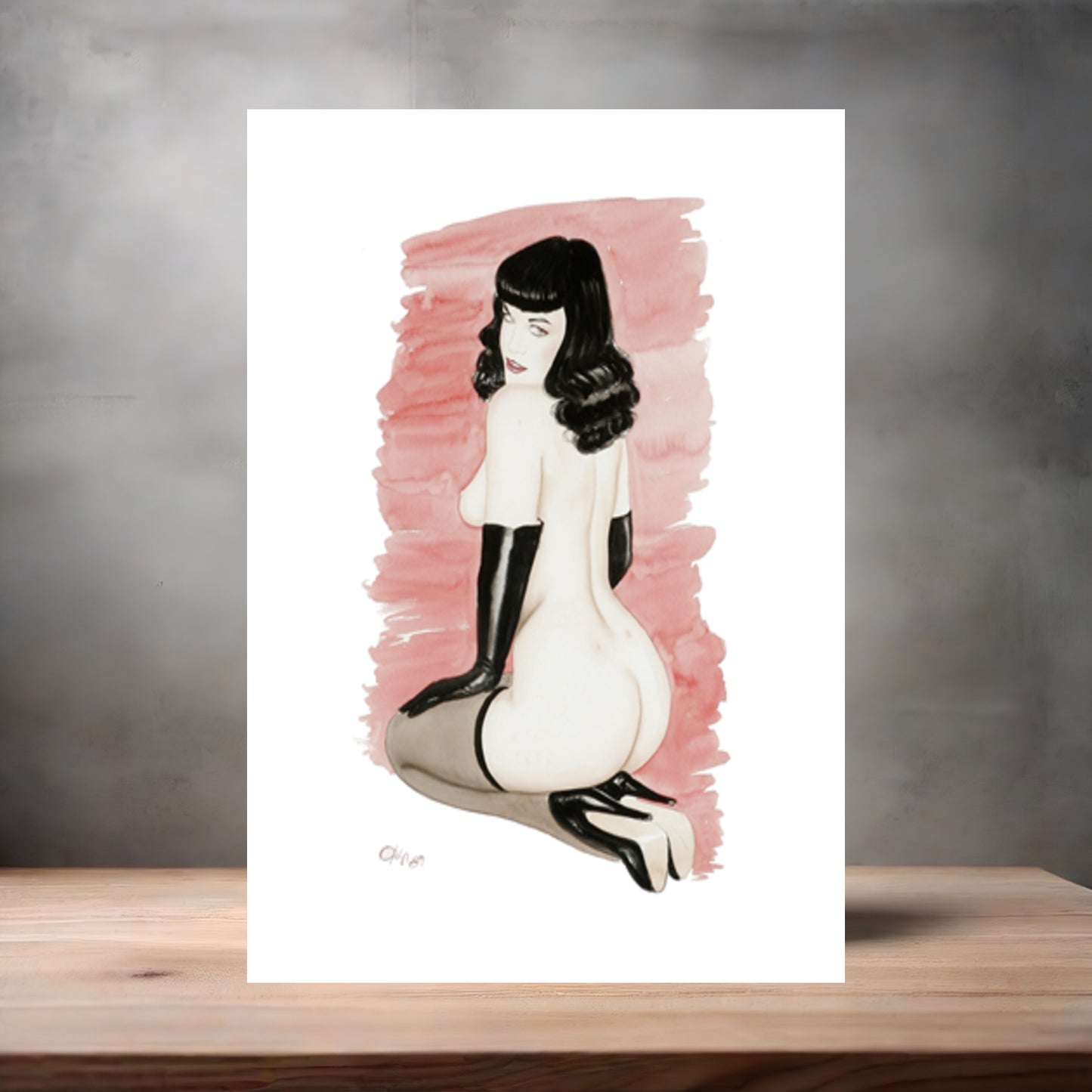 Olivia De Berardinis NSFW poster with multiple size and finish options. Bettie Page pinup