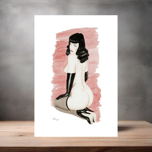 Olivia De Berardinis NSFW poster with multiple size and finish options. Bettie Page pinup