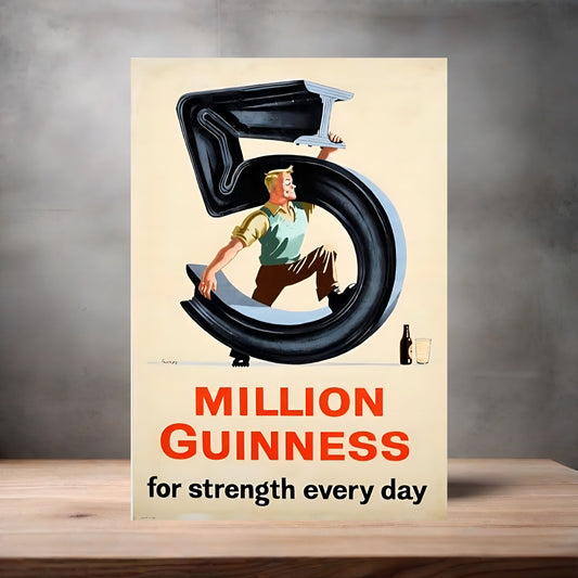 Vintage Guinness Beer Ad poster with multiple size and finish options. Ver. 10