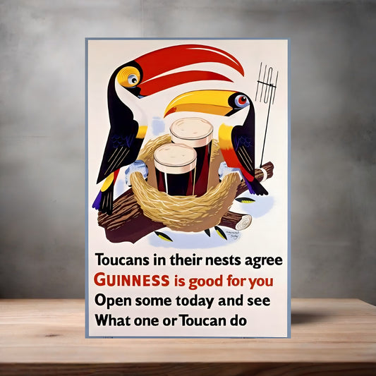 Vintage Guinness Beer Ad poster with multiple size and finish options. Ver. 9