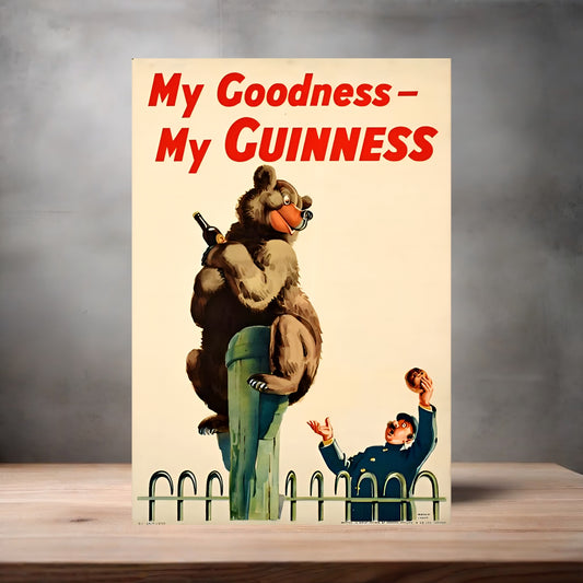 Vintage Guinness Beer Ad poster with multiple size and finish options. Ver. 8