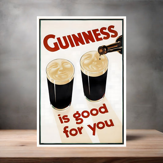 Vintage Guinness Beer Ad poster with multiple size and finish options. Ver. 6