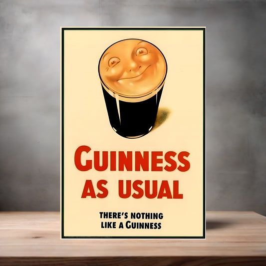 Vintage Guinness Beer Ad poster with multiple size and finish options. Ver. 5