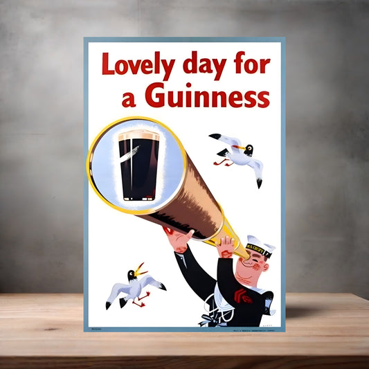 Vintage Guinness Beer Ad poster with multiple size and finish options. Ver. 2